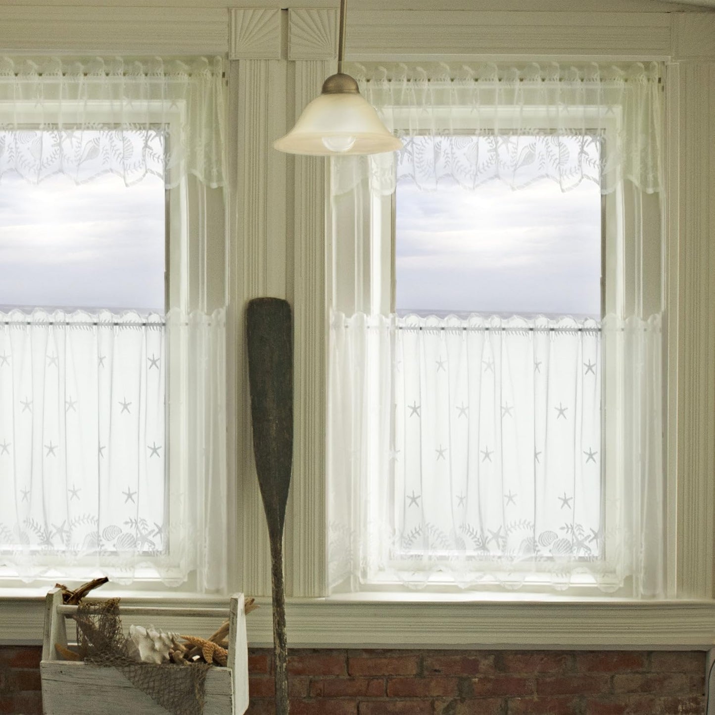 Heritage Lace White Tidepool Swag Pair - 72"X36"