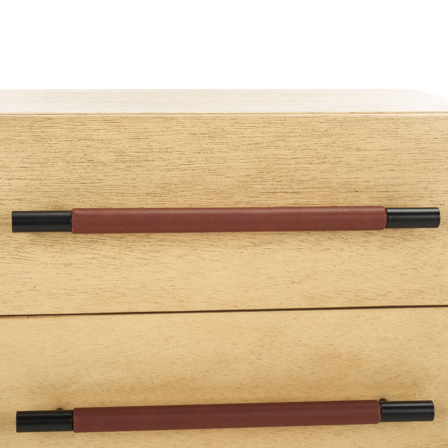 SAFAVIEH Home Collection Tiona Natural/Brown 2-Drawer Accent Table Nightstand