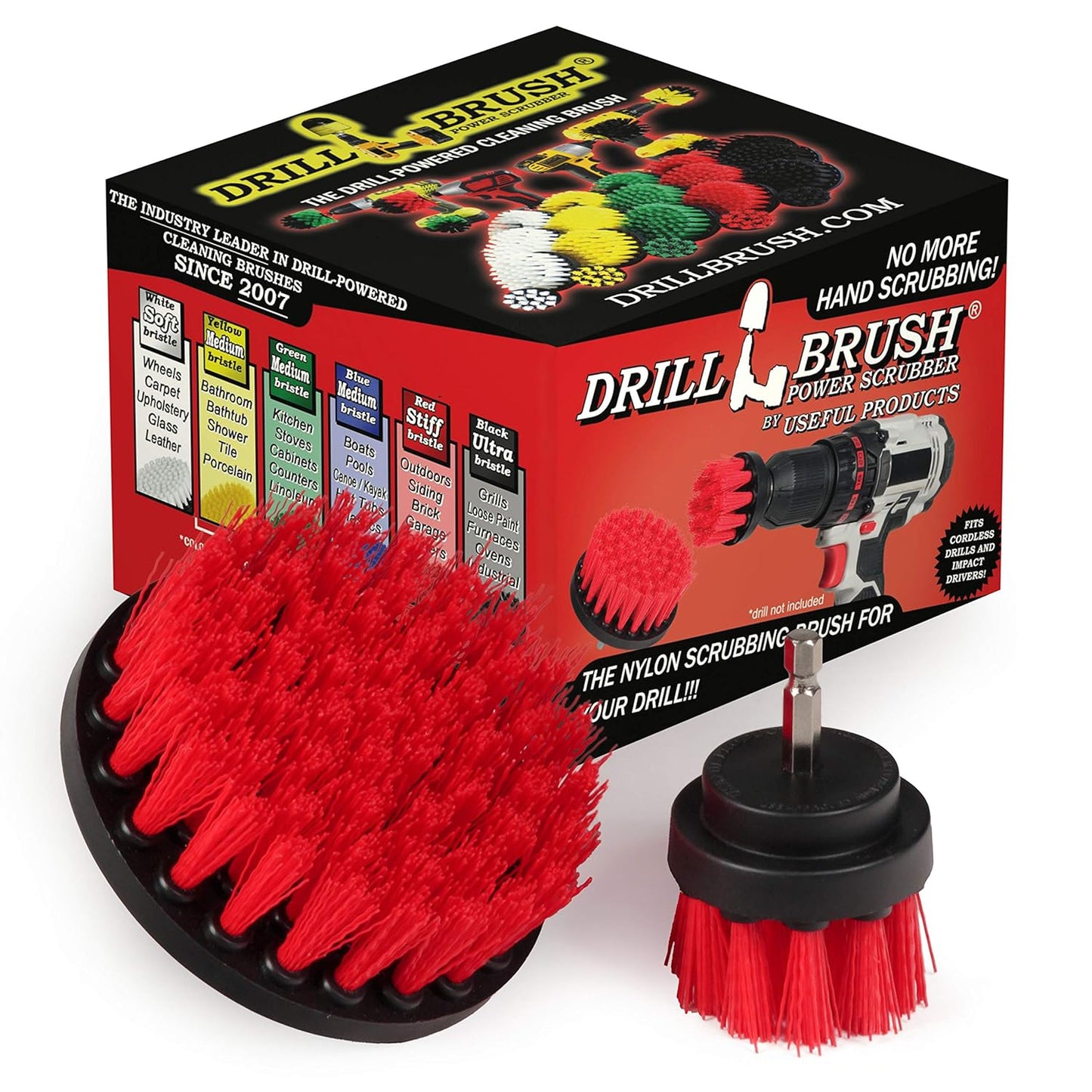 Drill Brush Outdoor Cleaning Attachment - Headstone Cleaning and Restoration - Concrete Stain Remover - Outdoor Garden