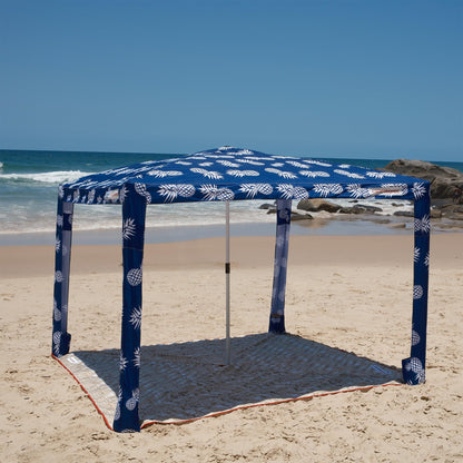 CoolCabana Beach Shade Tent - Easy Setup, UPF 50+ Protection, Large & Medium Sizes, Compact & Wind Resistant - Beach Cabana for The Whole Family - Pineapples, Medium