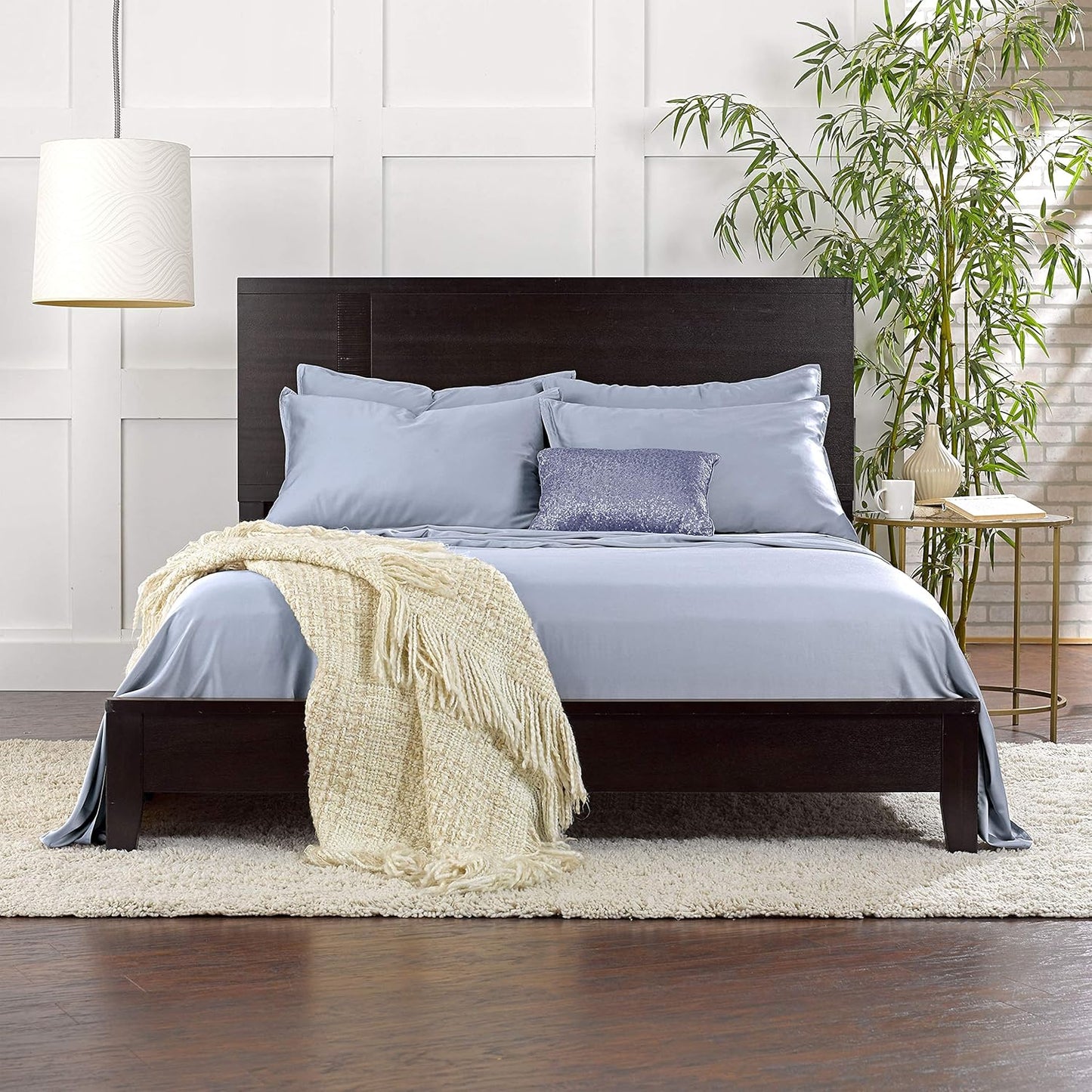 Pure Bamboo Full Bed Sheet Set - Luxuriously Soft & Cooling 100% Organic Viscose | Sterling Blue, 2-Year Quality Promise