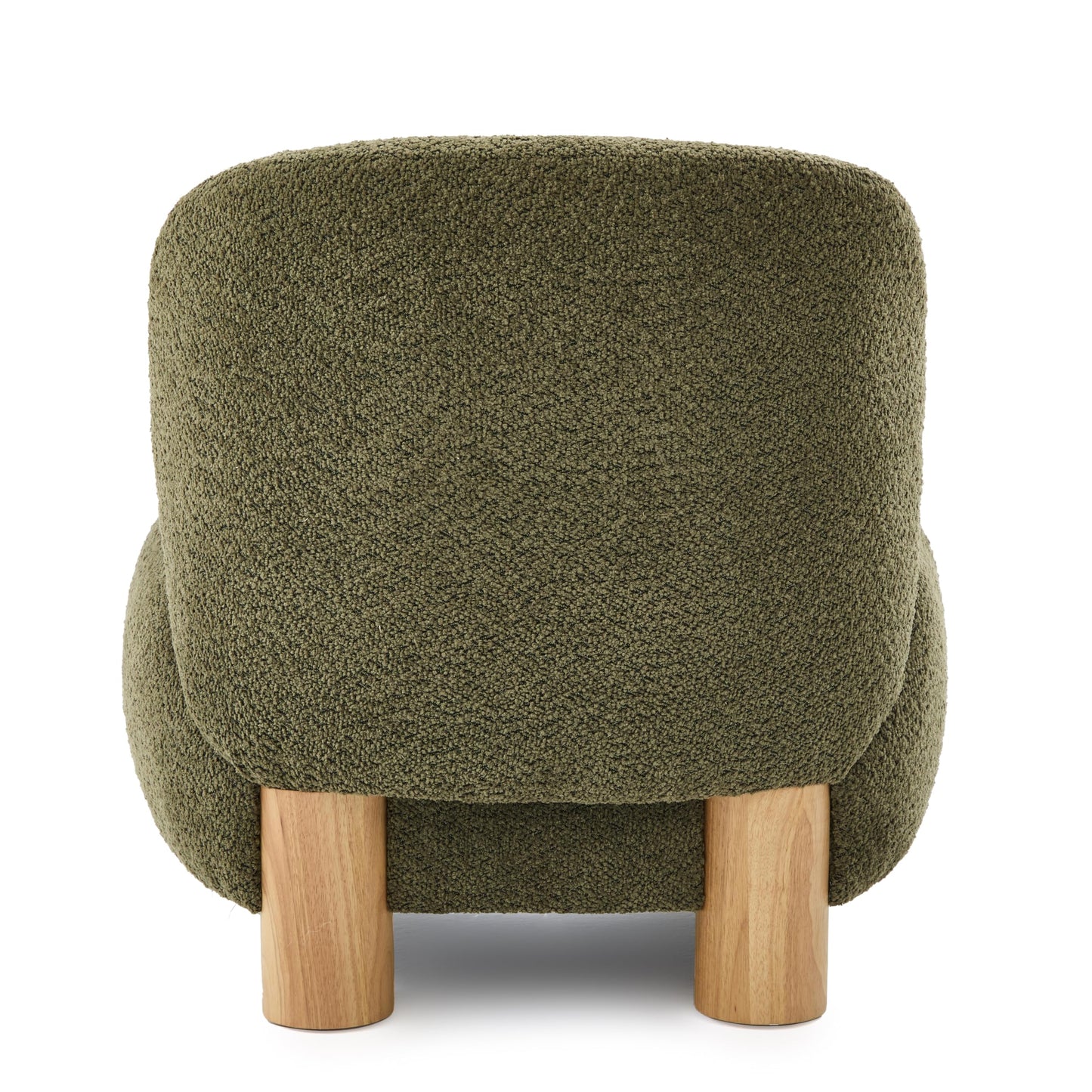 Christopher Knight Home Modern Low Profile Accent Chair for Living Room, Boucle Upholstered Armless Chair with Rubberwood Legs, Comfy Lounge Armchair, Plush Cloud-Like Seating for Bedroom, Olive Green