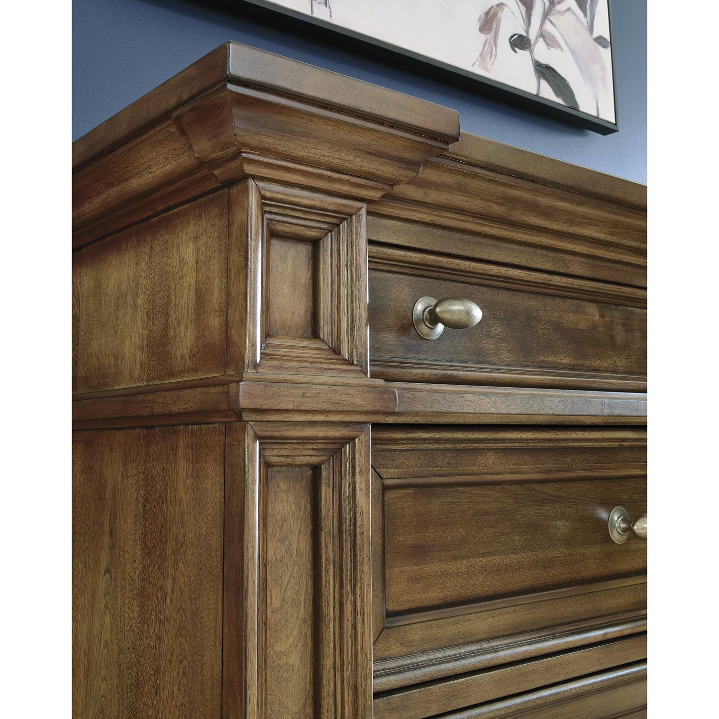 Signature Design by Ashley Thoridan Traditional 5-Drawer Chest with Safety Stop and Anti -Tipping, Dark Brown