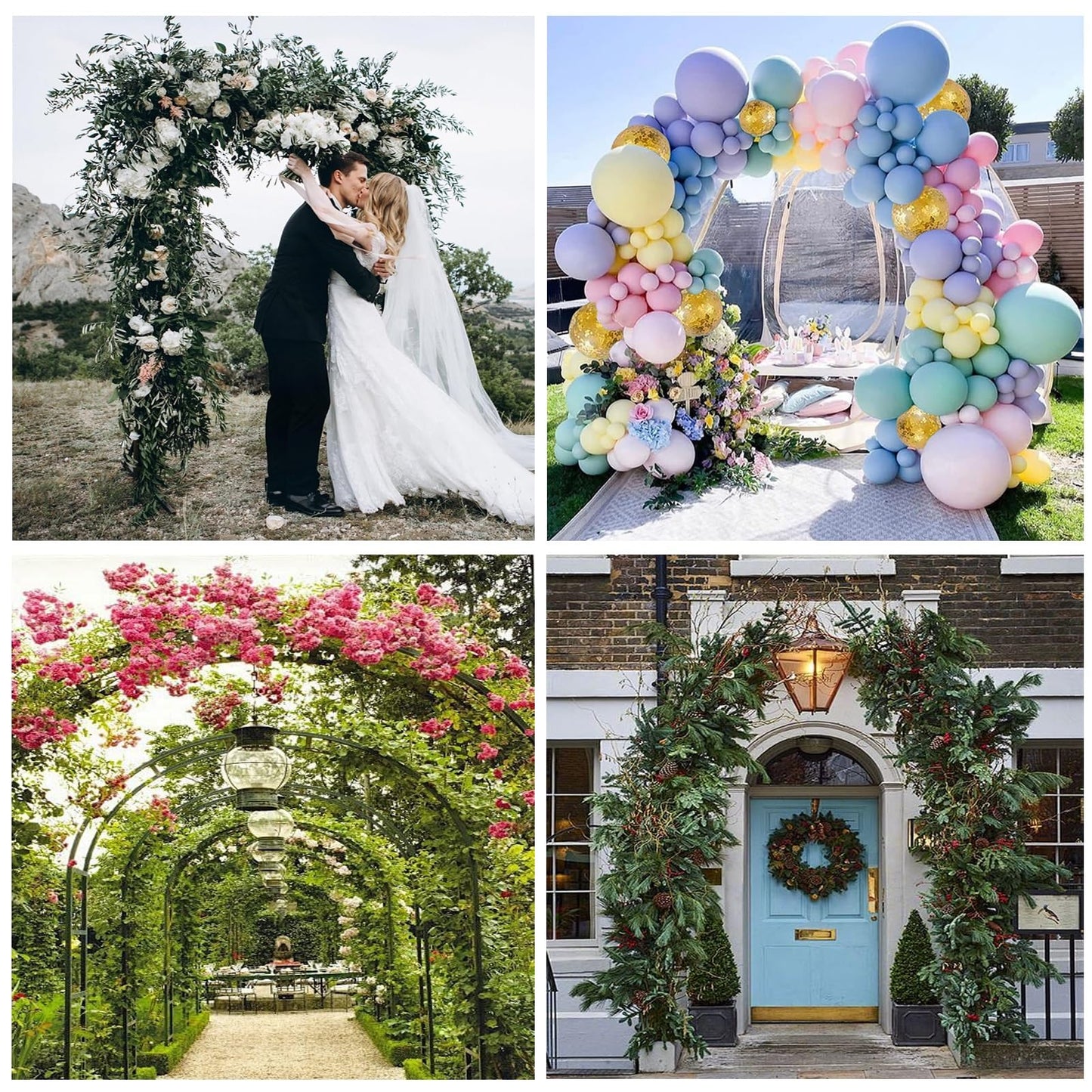 Metal Garden Arch Pergola Trellis for Climbing Plants Wedding & Event Decor Roses Bridal Party Backdrop Stand Flower Arch Arbor Outdoor Garden Trellis for Various Climbing Plants 2