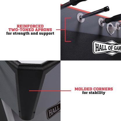 Hall of Games 56" Arcade Foosball Table, Black/Grey