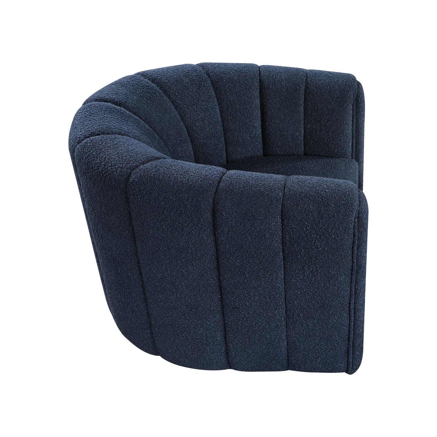 Lexicon Swivel Accent Chair with Ottoman, Boucle Fabric Upholstered 360 Degree Swivel Single Sofa Chair with Ottoman Set for Living Room/Office/Apartment, Blue