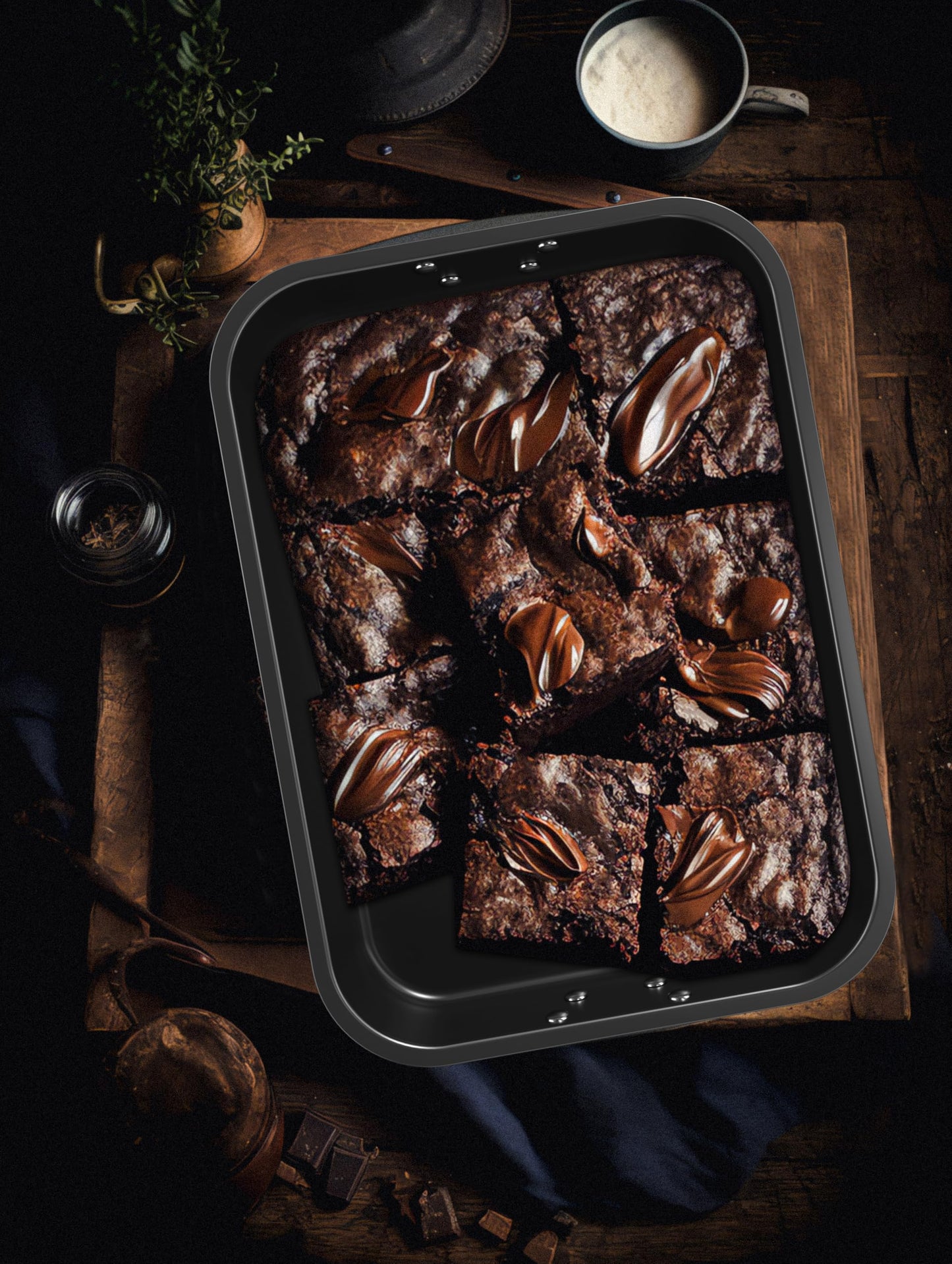 CHEFMADE Roasting Pan, 15-Inch Non-Stick Metal Turkey Pan with Rack, Banking Pan for Lasagna Vegetable and Meat, Chicken Roasting Pan 15.35" x 11.14" x 2.24"