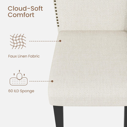 Garvee Dining Chairs Set of 4, Solid Wood Legs, Up to 500 LBS Capacity, Stable and No Wobbling, Upholstered Wide Seat with 60 ILD Sponge, Farmhouse Kitchen Chairs for Dining Room, Family Gatherings