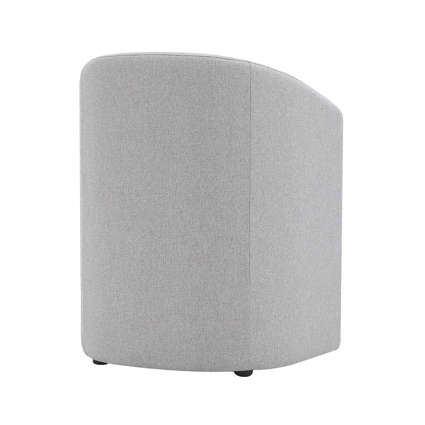 Manhattan Comfort Hearth Modern Barrel Dining Armchair, Accent Upholstered Dining Chair with Woven Fabric, Stylish Curved Back, High-Density Foam, Fully Assembled, Light Gray