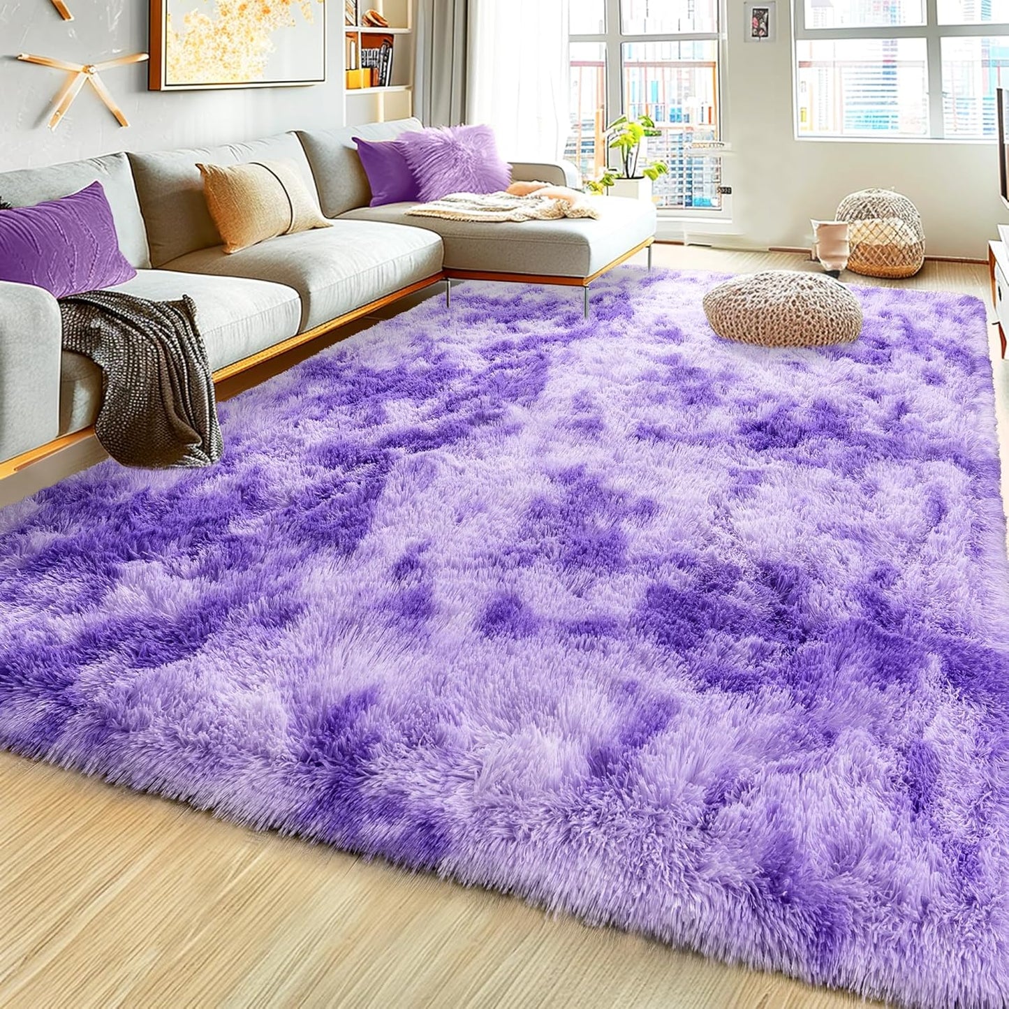 Super Fluffy Rug for Bedroom, 4x6 Shag Fuzzy Area Rug for Living Room, Non Slip Throw Rugs for Kids