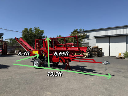 27T Firewood Processor with 739cc RATO Engine, 17.32″ Max Cut, 20″ Chainsaw, 6-Way Wedge, Log Lifter & 3M Conveyor – Full Hydraulic Control – Easy to Use for Home, Farm, Small Business