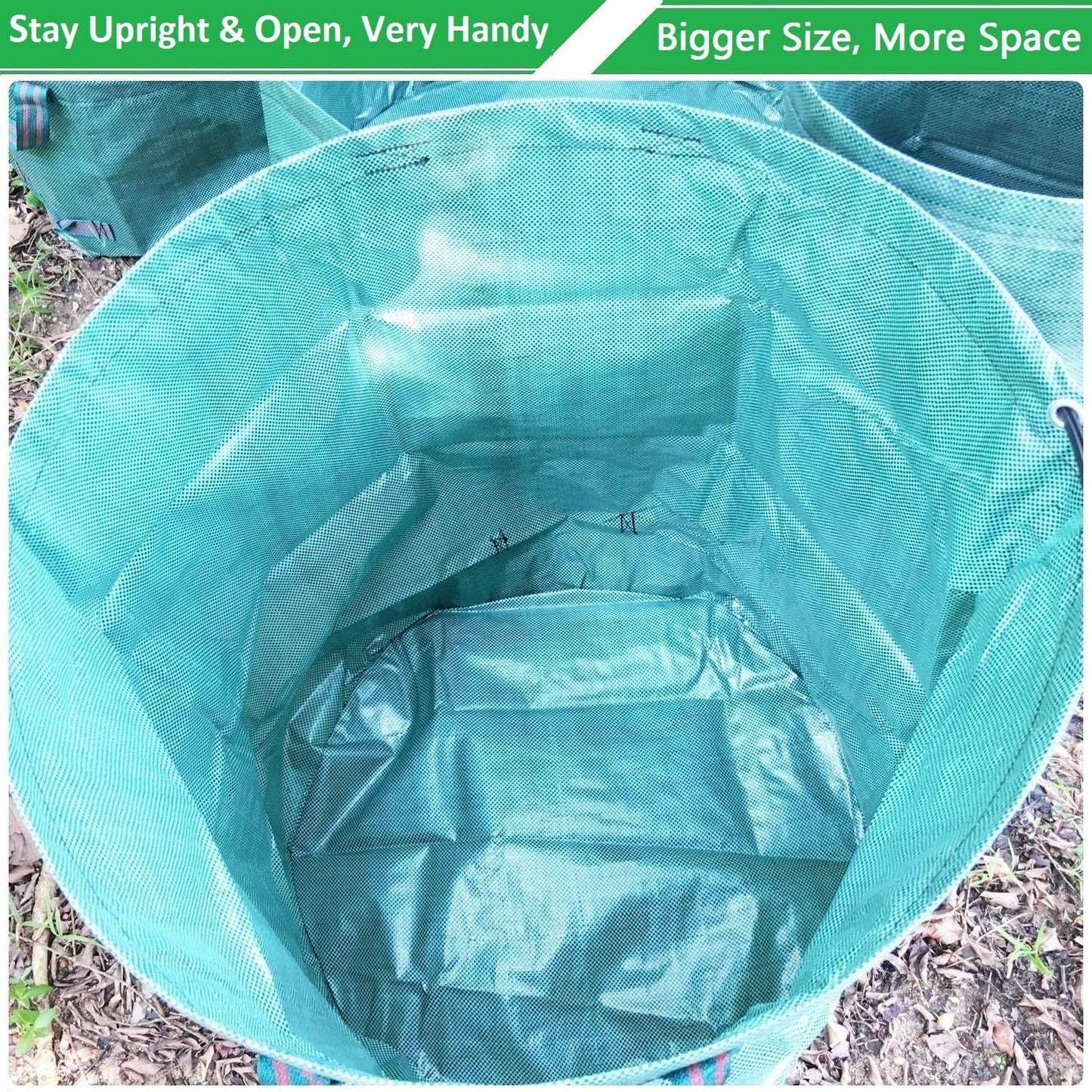2-Pack 46 (D26,H19 4 Standard Gallon Lawn Garden Bags in) Yard Waste Bags W/Gardening Gloves for Leaf Bag,Yard