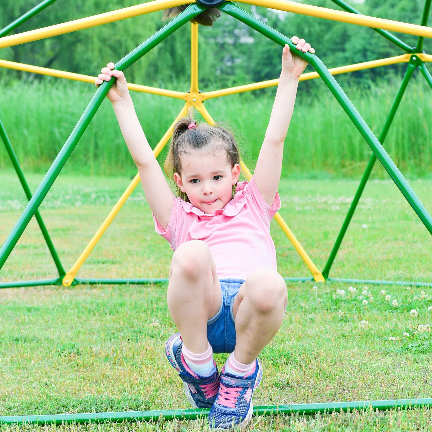 Virubi 12 FT Climbing Dome for Kids 3-10, Geometric Jungle Gym, Outdoor Play Equipment Supports 1000 lbs, Anti-Rust Easy Assembly