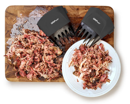 GRIPmitt Claw - Pulled Pork, Meat and Vegetable Shredding Claw 2 Pack Set (Black)