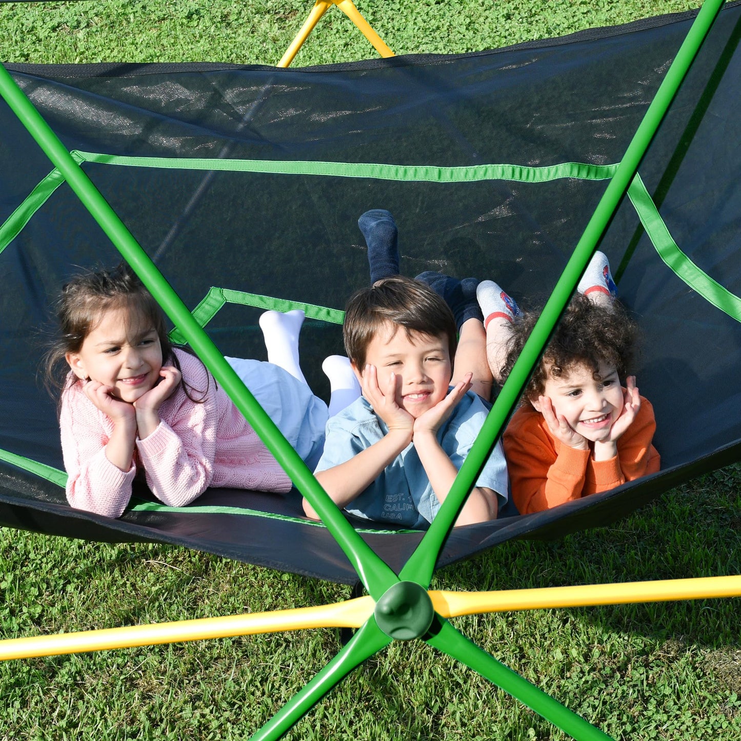 Merax 13FT Climbing Dome with Hammock, Outdoor Geometric Dome Climber Play Center for Kids 3-10 Supporting 1000 lbs, Easy Assembly Jungle Gym
