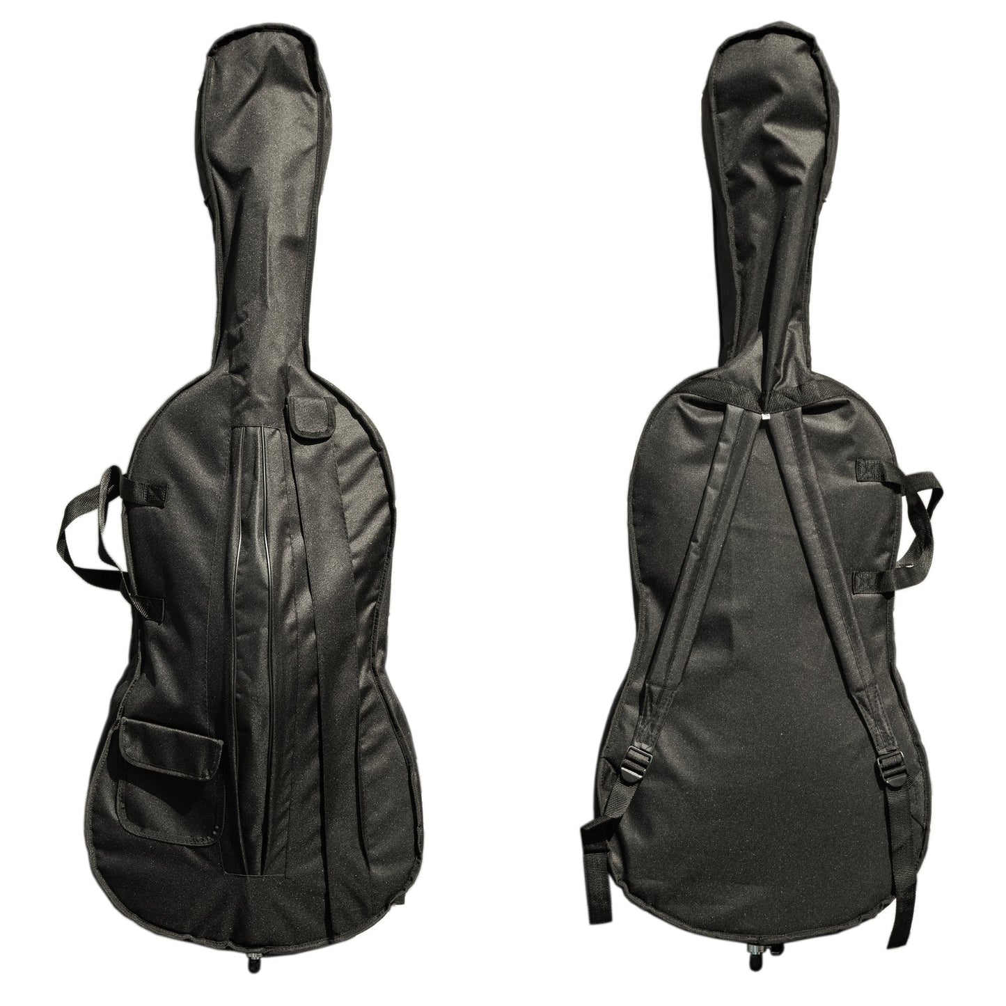 Paititi PTTCE201T Ebony Fitted Oil Finish Solid Wood Cello with Soft Case, Bow, Rosin, Stopper and Mute