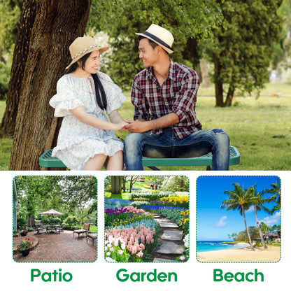 Sunnibety 6 Feet Heavy Duty Metal Park Bench for Outside, Outdoor Bench with Portable Frame, Commercial Benches for Shopping Mall, Store, Park, Patio, Deck, Green