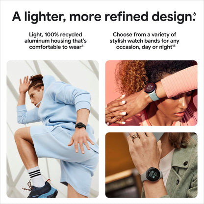 Google Pixel Watch 2 (Previous Model) with the Best of Fitbit - Heart Rate Tracking, Stress Management, Safety Features - Android Smartwatch - Matte Black Aluminum Case - Obsidian Active Band - WI-FI