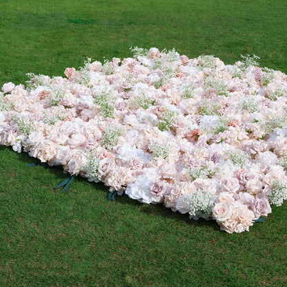 CreateView Artificial Flower Wall Wedding Backdrop, Luxury‌ 3D Silk Floral Party Decor for Wedding Home Hotel Party Baby Show Decor, Quick Assembly/Storage 4 * 8ft (120 * 240cm)