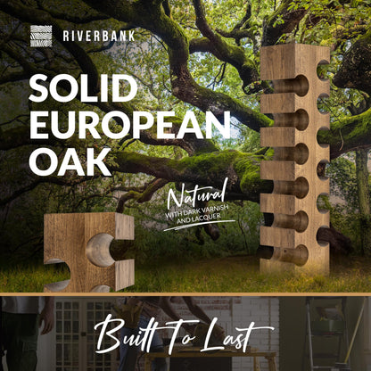 Riverbank Dark Oak Wine Rack, Elegant Free Standing 12-Bottle Holder, Made of Solid Wood, Wooden Wine Stand, Stylish & Luxurious Home Décor (Dark Oak, 12-Bottles)
