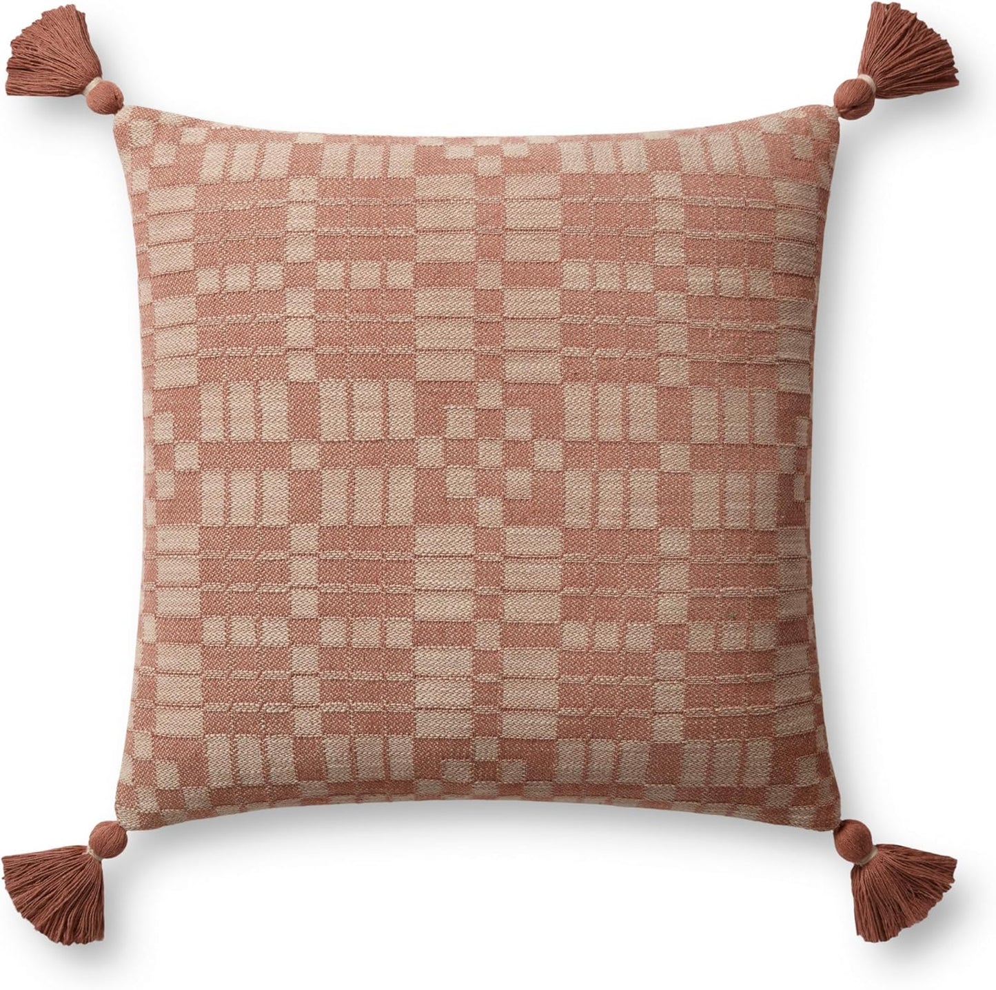 Loloi Ellery Pillow Cover Only, 18x18, CLAY
