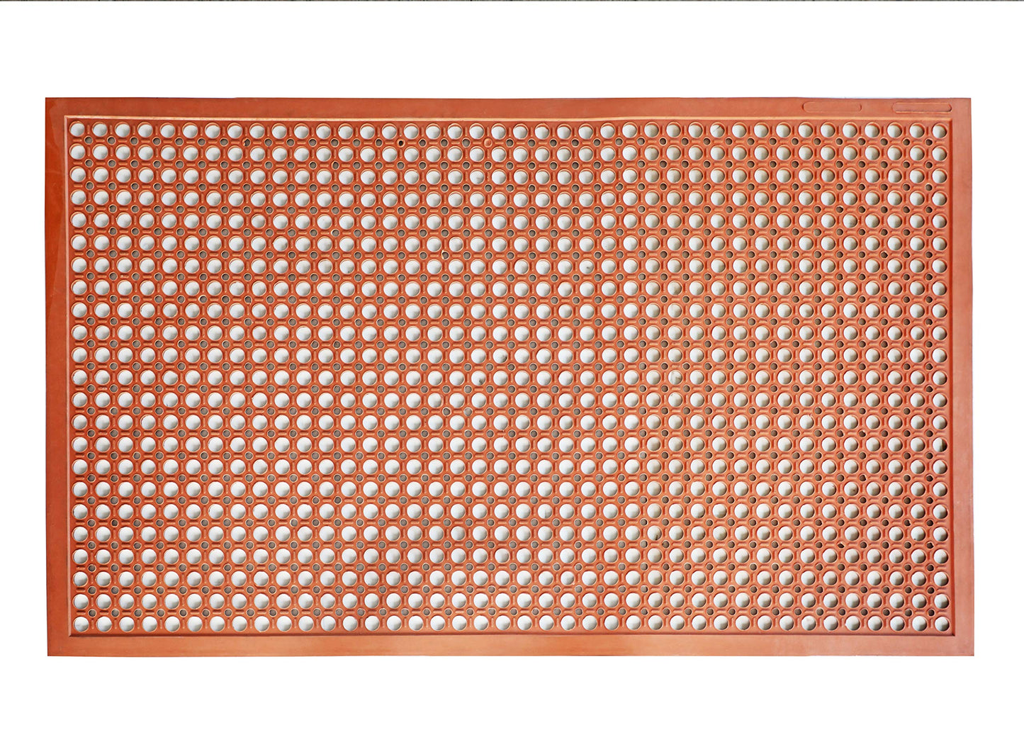New Star Foodservice 54521 Commercial Grade Grease Resistant Anti-Fatigue Rubber Floor Mat, 36" x 60", Red