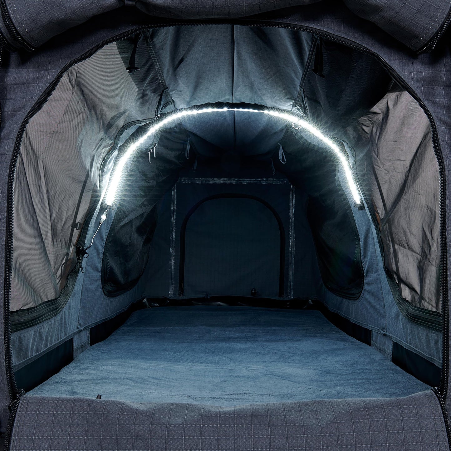 Kakadu Canvas Swag Tent, 1 Person, Australian Polycotton Camping Ground Tent, All Seasons, Waterproof, with 2.75” Foam Mattress, LED Lighting, Carry Bag