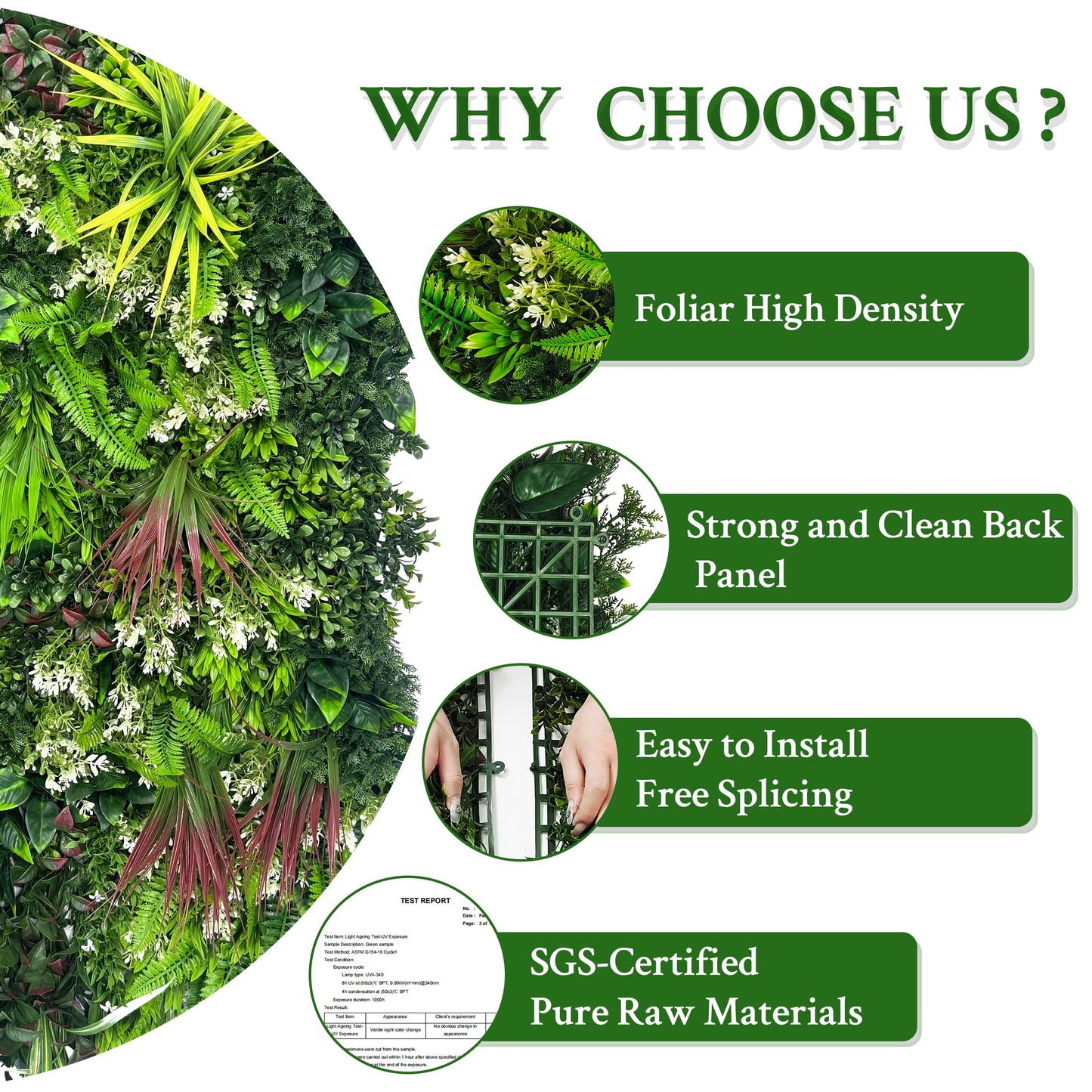 ODTORY Artificial Plant Wall Panels: 6FT×12FT UV-Anti Faux Grass Wall Backdrop Boxwood Ivy Fence Privacy Screen Fake Greenery Leaf Hedge for Outdoor,Indoor,Garden,Backyard and Home Decor