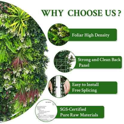 ODTORY Artificial Plant Wall Panels: 6FT×12FT UV-Anti Faux Grass Wall Backdrop Boxwood Ivy Fence Privacy Screen Fake Greenery Leaf Hedge for Outdoor,Indoor,Garden,Backyard and Home Decor