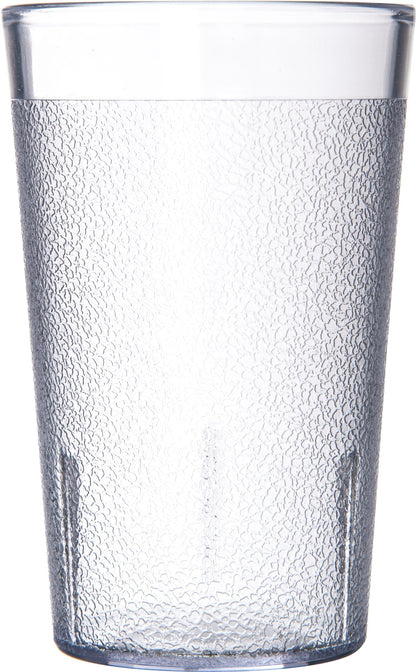 Carlisle FoodService Products Stackable Stackable Tumbler Plastic Tumbler with Pebbled Exterior for Restaurants, Catering, Kitchens, Plastic, 9.5 Ounces, Clear, (Pack of 72)