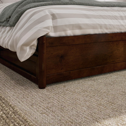AFI, Wesley King Platform Bed with Panel Footboard & Storage Drawers, Walnut