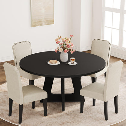 Garvee Dining Chairs Set of 4, Solid Wood Legs, Up to 500 LBS Capacity, Stable and No Wobbling, Upholstered Wide Seat with 60 ILD Sponge, Farmhouse Kitchen Chairs for Dining Room, Family Gatherings
