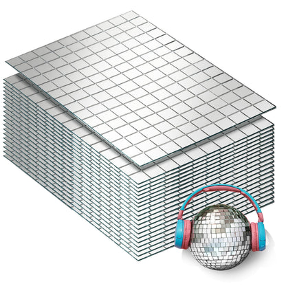 PP OPOUNT 3000 PCS Mirror Tiles Self Adhesive, 10x10mm Disco Tiles for DIY Craft, Home & Party Decoration, Sparkling Glass Mirror Mosaic Tiles for DIY Craft Decoration, Art Collage (Silver)