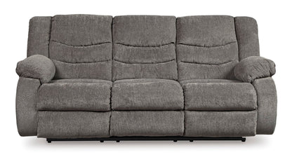 Signature Design by Ashley Tulen Modern Manual Pull Tab Reclining Sofa, Dark Gray