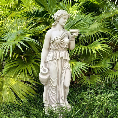 ARSTRIA Large Nymph Statue 46'' High Goddess Statue Hebe Greek Mythology Garden Girl Maid Sculpture Outdoor Courtyard Patio Yard Lawn Decor