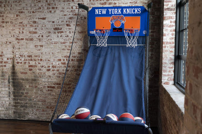 Pop-A-Shot - Home Dual Shot with New York Knicks NBA Graphics l Sensor Scoring l 16 Game Modes l 7 Balls l Foldable Storage l for All NBA Fans