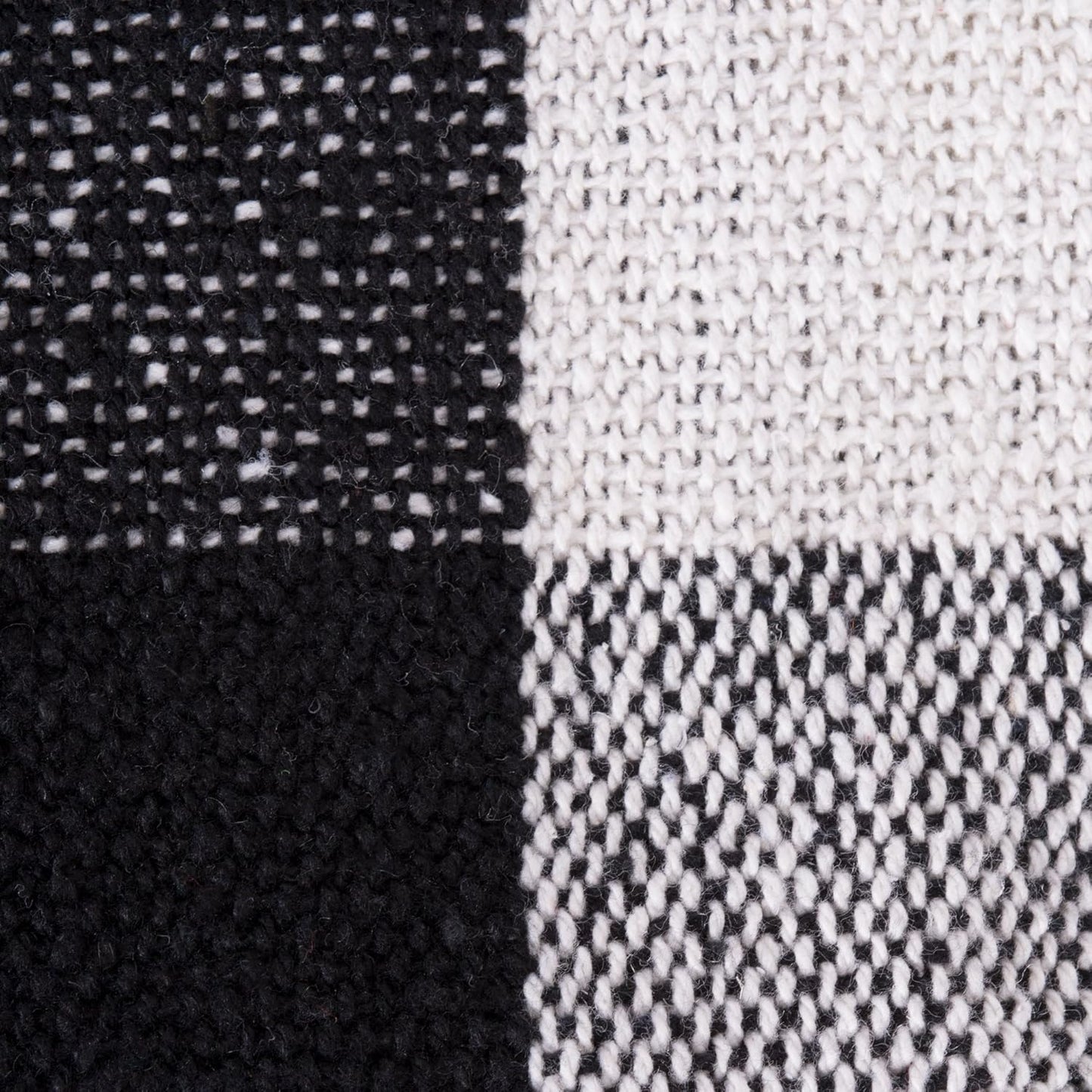 DII Buffalo Check Collection Rustic Farmhouse Throw Blanket, 50x60, Black/White