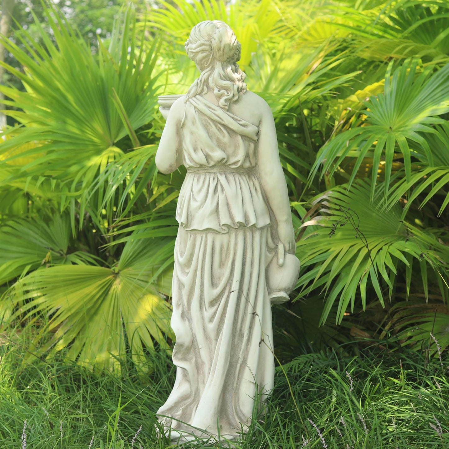 ARSTRIA Large Nymph Statue 46'' High Goddess Statue Hebe Greek Mythology Garden Girl Maid Sculpture Outdoor Courtyard Patio Yard Lawn Decor