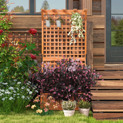 Giantex 2 Pcs Raised Garden Bed with Trellis & Roof, 72.5" Wooden Garden Bed, High Trellis for Plant Flower Climbing Pot Hanging, Indoor & Outdoor Planter Box for Yard, Garden, Balcony