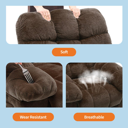21.2'' Manual Recliner Chair,Ergonomic Overstuffed Breathable Fabric Reclining Chair with Side Pockets,Q235 Steel Frame Lazy Boy Recliner Single Sofa for Living Room Bedroom