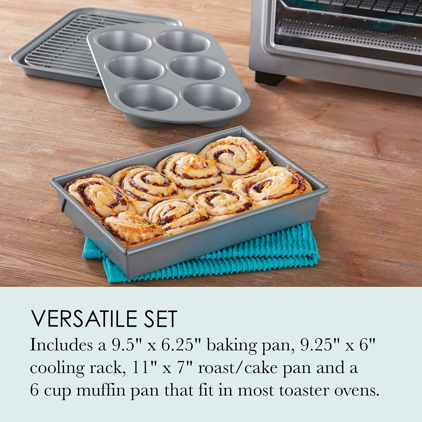 Chicago Metallic Professional 4-Piece Non-Stick Toaster Oven Set