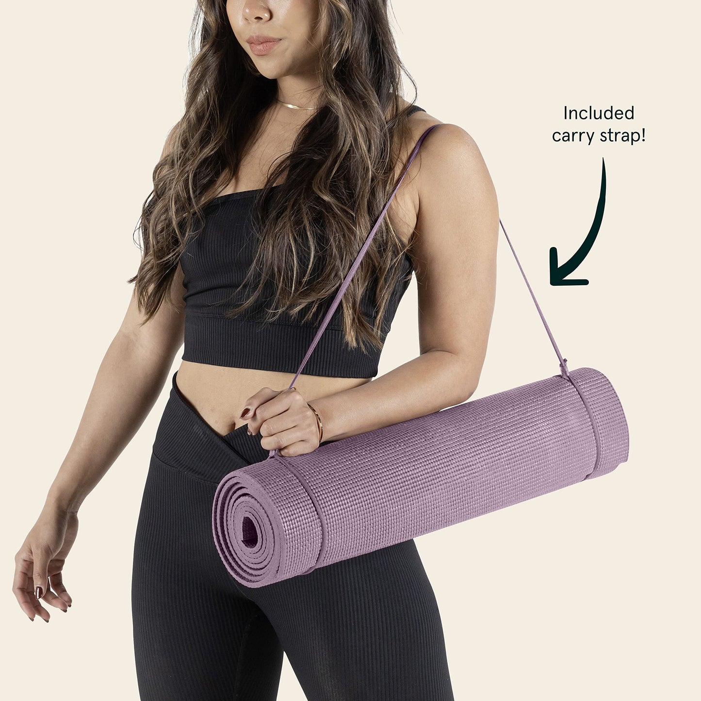 Retrospec Pismo Yoga Mat w/Nylon Strap for Men & Women - Non Slip Exercise Mat for Yoga, Pilates, Stretching, Floor & Fitness Workouts, .5mm Thick, Easy to Clean