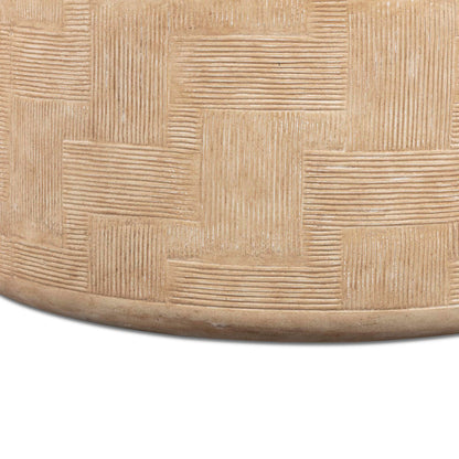 Tov Furniture Suraya Faux Travertine Concrete Rounded Coffee Table
