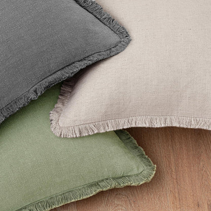 Chair,18x18 Inch Set 2,Sage Woaboy Decorative Linen Fringe Throw Pillow Covers Boho Farmhouse Soft Cushion Covers