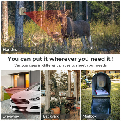 1/2 Mile Hosmart Driveway Alarm Wireless Sensor System & Driveway Sensor Alert System Weatherproof Security Outdoor Motion Sensor & Detector
