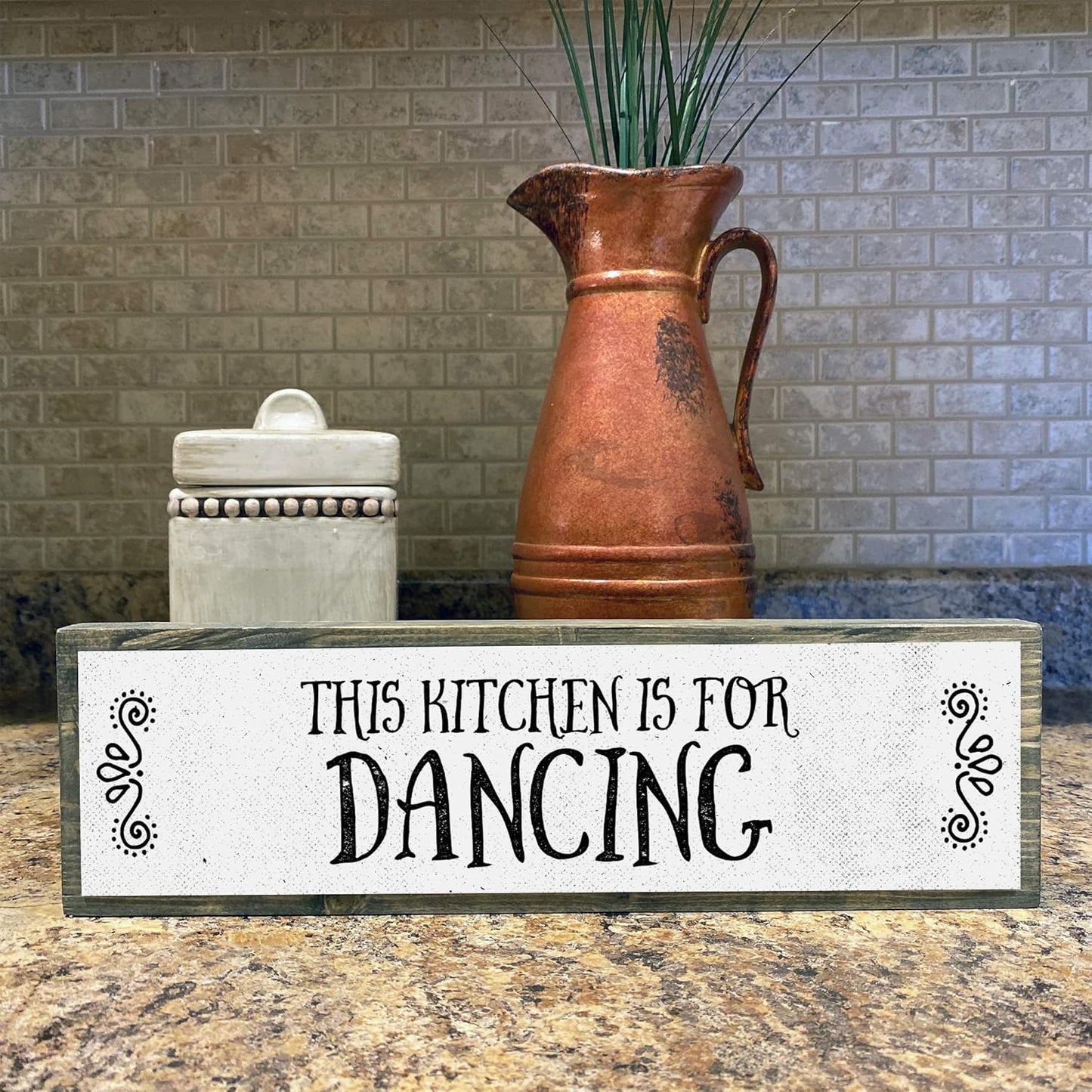 Kitchen Wood Signs, Medium Wood and Metal - This Kitchen Is For Dancing