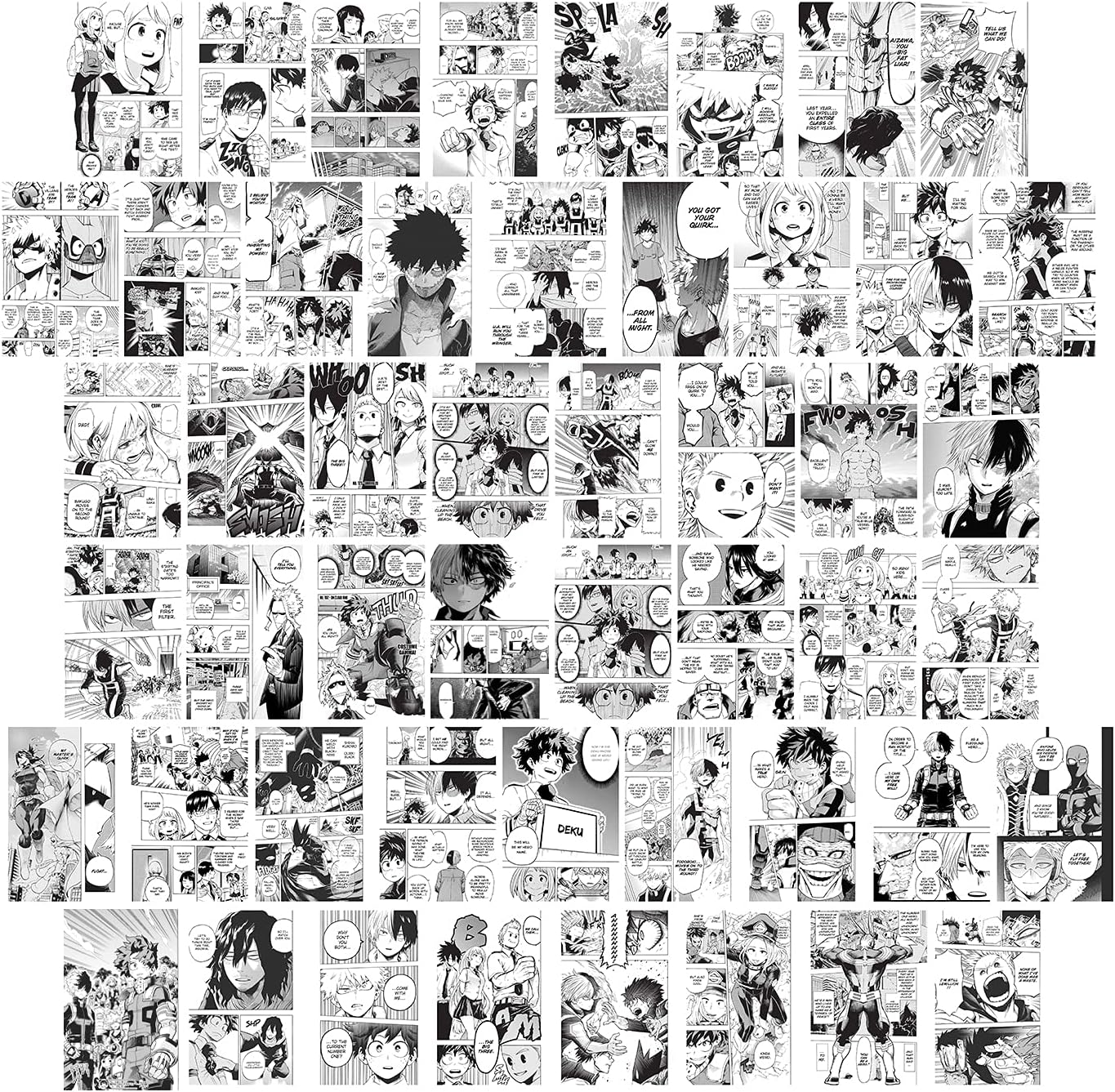 WOONKIT My Hero Academia Posters, Anime Wall Collage for Bedroom Decor, 50PCS 4x6 Inch