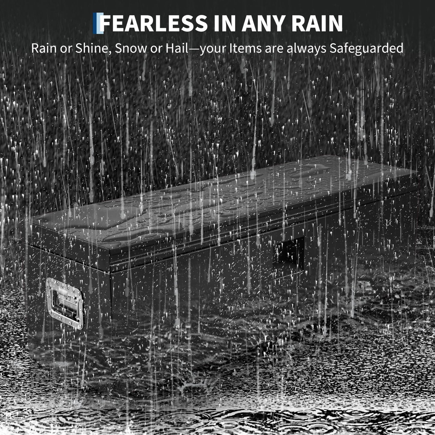 GarveeLife Heavy Duty Steel Truck Bed Tool Box – Weatherproof & Lockable Storage with Dual Gas-Shock Lids, Drill-Proof Security, Global Fit for Pickup, Trailer, RV – Secure Truck Bed Toolbox