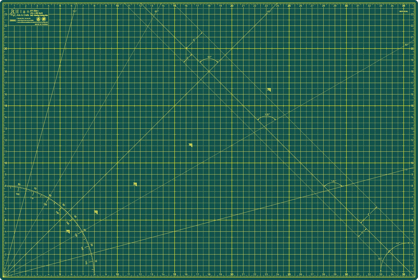 Elan Cutting Mat A1 Green, Large Self Healing Cutting Mat 24 x 36 Inch, 5-Ply Craft Board Green, Hobby Board for Crafts 24x36 Inch