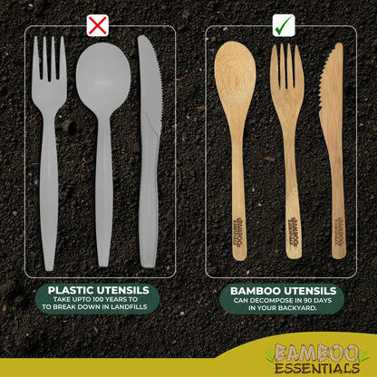 Travel Utensils with Case Set Fork, Knife, Spoon, Chopsticks, Straw, Straw-cleaning brush, Travel Pouch and Carabiner, Excellent For Everyday Use! ((2 Sets) Midnight Black/Sunrise Yellow)